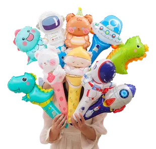 Balloon-stick gifts offered to birthday guests