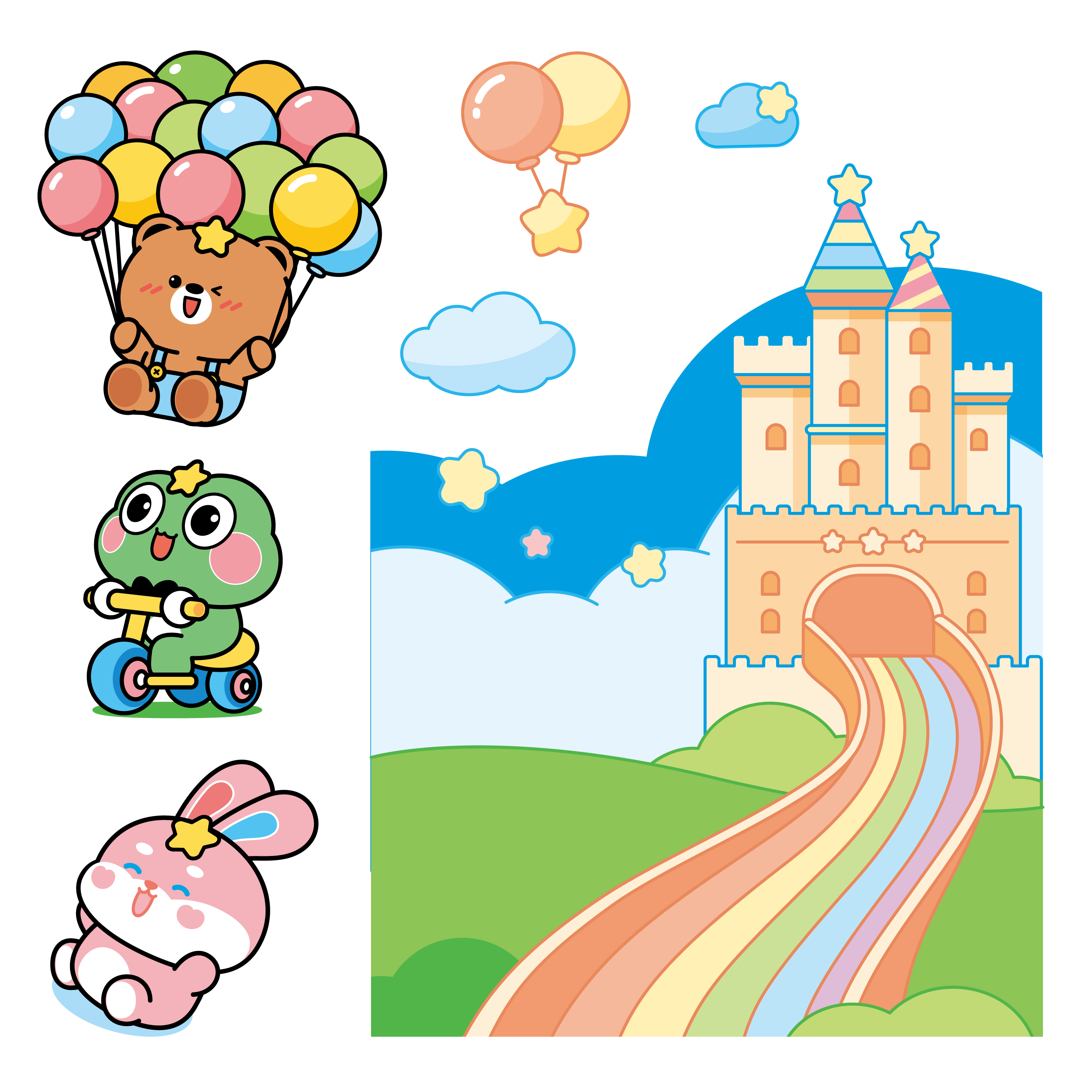 3 Star Kids birthday party artwork